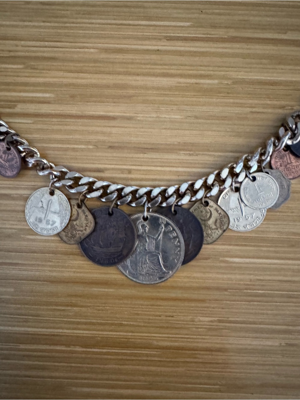 Vintage Coin Charm Bracelet in Mixed Metals - Picture 5 of 7